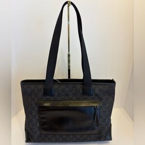 AUTHENTIC Gucci Black Demin and Leather Tote